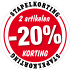 Etalagesticker stapelkorting rood 2 artikelen STA-04