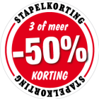 Etalagesticker stapelkorting rood 3 artikelen of meer STA-06
