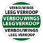 Etalagesticker verbouwings leegverkoop rond