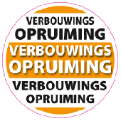 Etalagesticker verbouwings opruiming rond