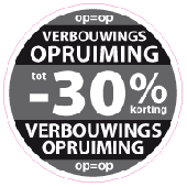 Etalagesticker verbouwings opruiming rond