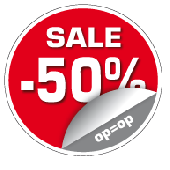 Etalage kortingsticker rond