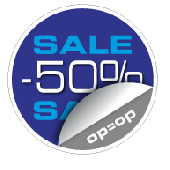 Etalage kortingsticker rond