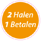 Etalagesticker 2 halen 1 betalen