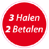 Etalagesticker 3 halen 2 betalen