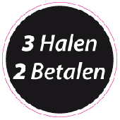 Etalagesticker 3 halen 2 betalen