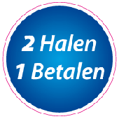 Etalagesticker 2 halen 1 betalen