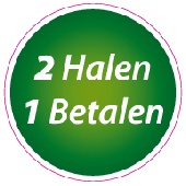 Etalagesticker 2 halen 1 betalen