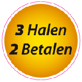Etalagesticker 3 halen 2 betalen