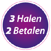 Etalagesticker 3 halen 2 betalen