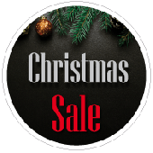 Etalage kerststicker rond