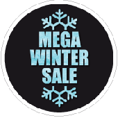Etalage wintersticker rond