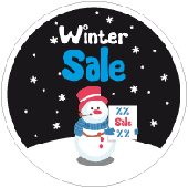 Etalage wintersticker rond