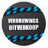 Etalagesticker verbouwings uitverkoop rond