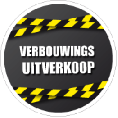 Etalagesticker verbouwings uitverkoop rond