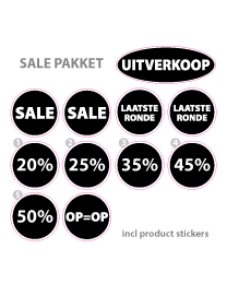Pakket stickers PAK-03 Zwart