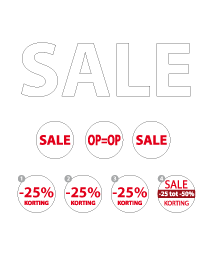 Paneel pakket wit-rood sale PA-01
