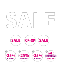 Paneel pakket wit-roze sale PA-04