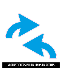 vloerstickers gebogen pijlen blauw