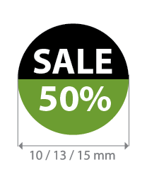 Brilsticker percentage sale rond BR-0002
