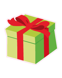 Etalage cadeausticker