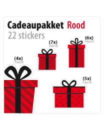 cadeausticker pakket STP-01 rood