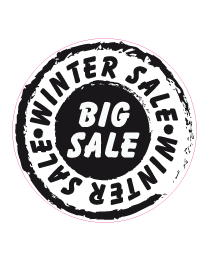 Etalage wintersticker rond