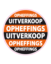 Etalagesticker opheffings-uitverkoop rond
