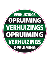 Etalagesticker verhuizings opruiming rond