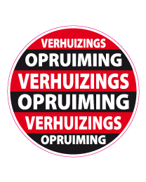 Etalagesticker verhuizings opruiming rond