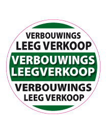 Etalagesticker verbouwings leegverkoop rond