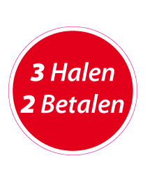 Etalagesticker 3 halen 2 betalen