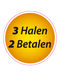 Etalagesticker 3 halen 2 betalen