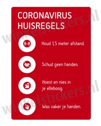 Corona huisregels stickers