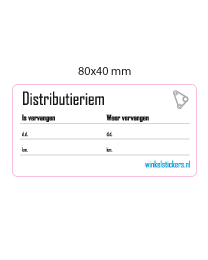 Onderhoudsticker distributieriem
