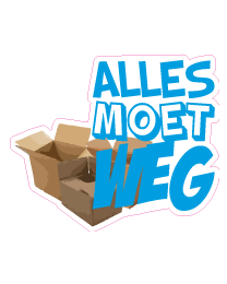 Etalagesticker alles moet weg