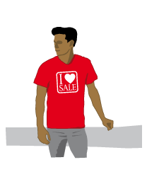 Etalageshirt i love sale ES-003