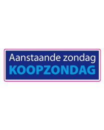 Etalagesticker koopzondag rechthoek 