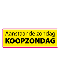 Etalagesticker koopzondag rechthoek 