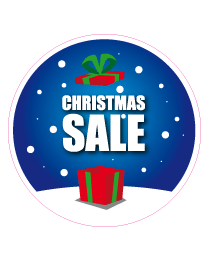 Etalage kerststicker rond