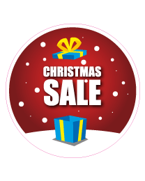 Etalage kerststicker rond