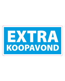 Etalagesticker extra koopavond rechthoek 