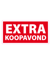 Etalagesticker extra koopavond rechthoek 