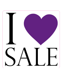 Etalagesticker I love sale vierkant 