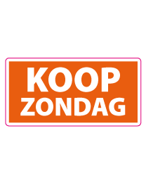 Etalagesticker koopzondag rechthoek 