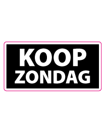 Etalagesticker koopzondag rechthoek 