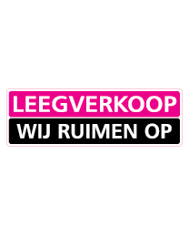 Etalagesticker leegverkoop rechthoek 