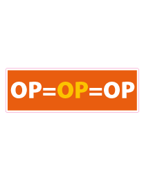 Etalagesticker op=op=op rechthoek 