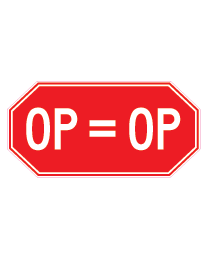 Etalagesticker op=op verkeersbord