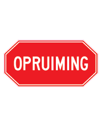 Etalagesticker opruiming verkeersbord